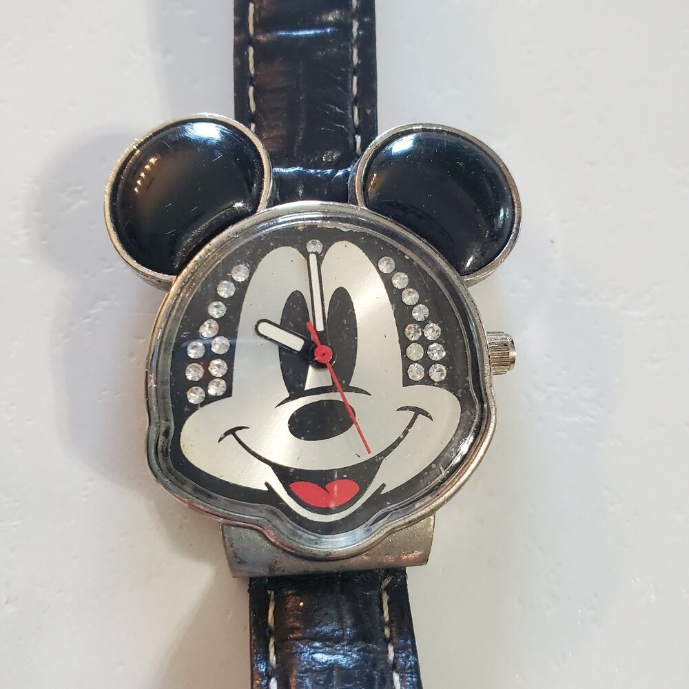 Vintage Mickey Mouse Face & Ears Shaped Watch